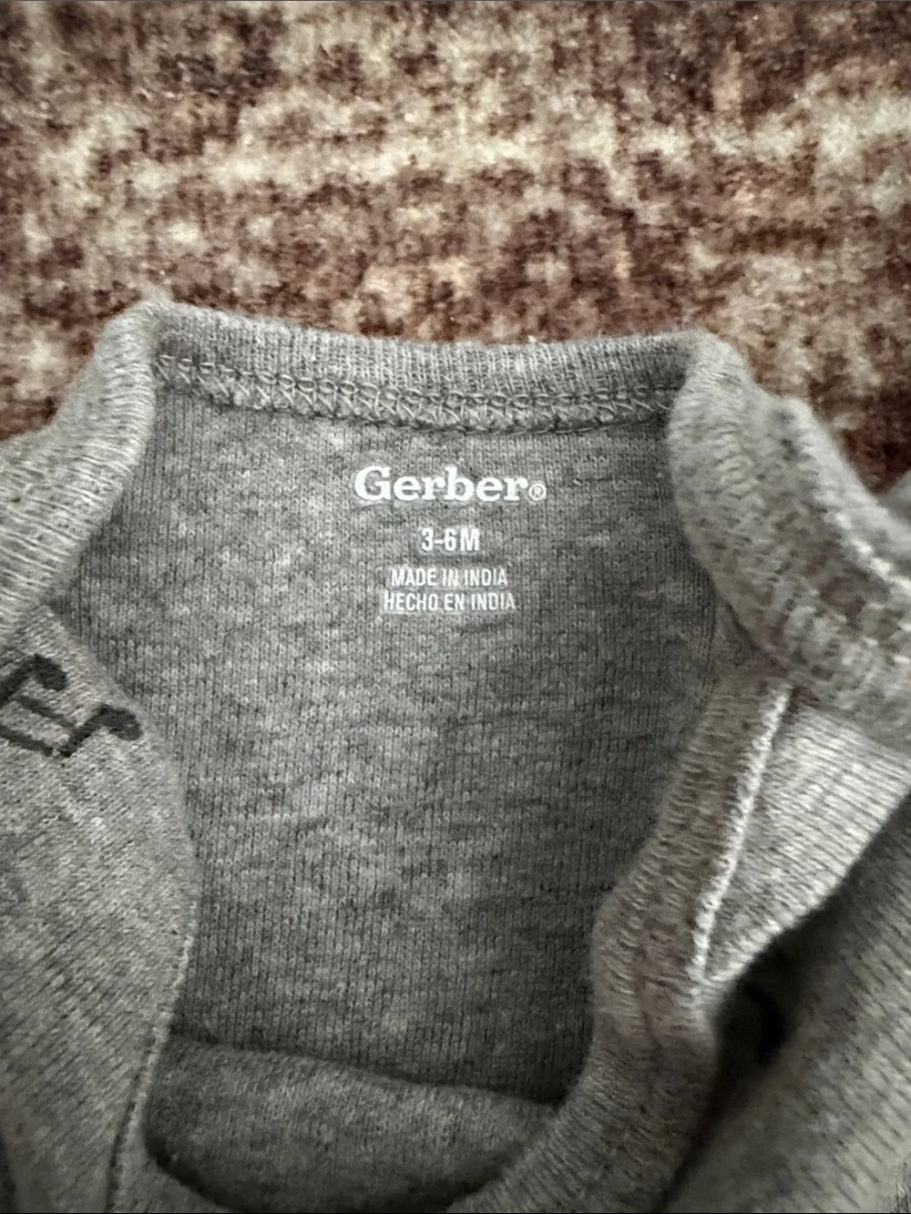 Gerber Heather Gray Musical Note Baby Bodysuit